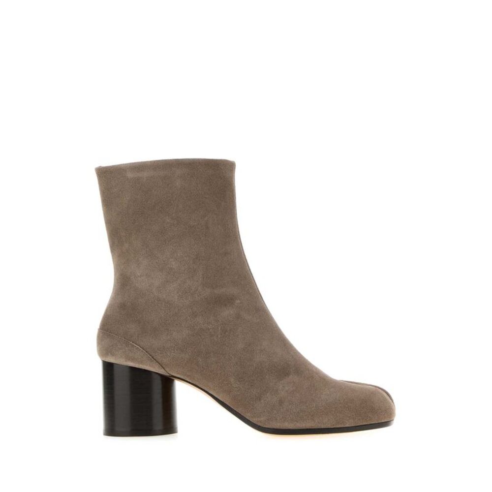 Maison Margiela Women Dove Grey Suede Tabi Ankle Boots